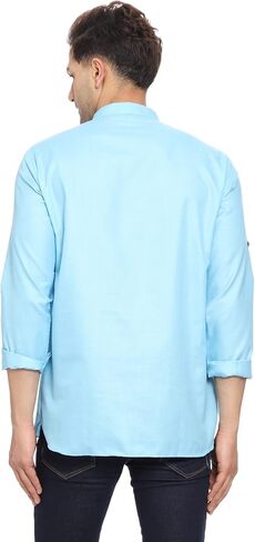 ITOS365 Men's Tunic Cotton Short Kurta Button Down Shirt Indian Clothing Casual Party Dress Gifts Items in Saudi Arabia