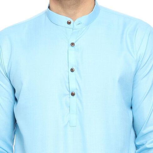 ITOS365 Men's Tunic Cotton Short Kurta Button Down Shirt Indian Clothing Casual Party Dress Gifts Items in Saudi Arabia