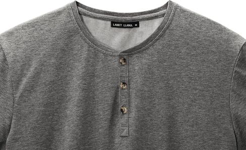 تي شيرت Lanky Llama (جديد) Craftsman Henley | مناسب للرجال النحيفين والطويلين | مزيج من القطن/البوليستر الممشط 65/35 in Kuwait