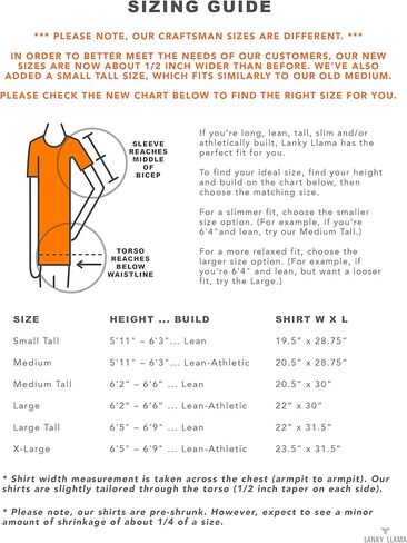 تي شيرت Lanky Llama (جديد) Craftsman Henley | مناسب للرجال النحيفين والطويلين | مزيج من القطن/البوليستر الممشط 65/35 in Kuwait