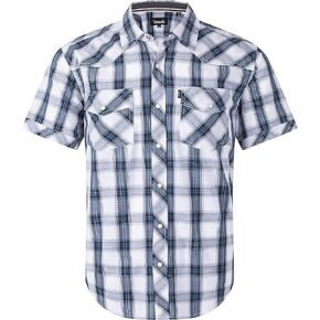Men's Western Snap Casual Shirt Two Pocket Short Sleeve Shirt in Saudi Arabia