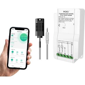 جهاز تحكم ذكي في درجة الحرارة والرطوبة من MoesGo WiFi DIY، منظم حرارة للزواحف عن بعد آمن وموثوق به مع مخرج مرحل مزدوج، جهاز تحكم عن بعد Smart Life/Tuya، متوافق مع Alexa Google Home in Kuwait