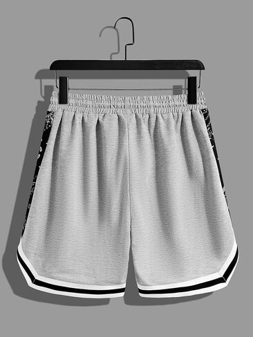 شورت WDIRARA للرجال بطبعة بيزلي وجيب مخطط برباط على الخصر in Kuwait