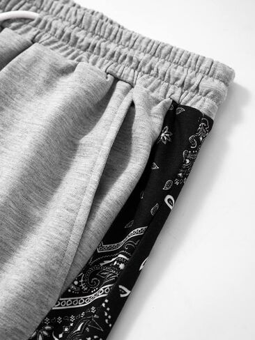 شورت WDIRARA للرجال بطبعة بيزلي وجيب مخطط برباط على الخصر in Kuwait