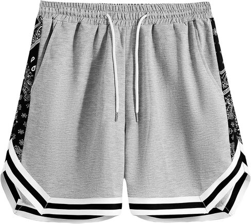 شورت WDIRARA للرجال بطبعة بيزلي وجيب مخطط برباط على الخصر in Kuwait