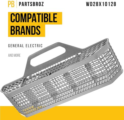 سلة ادوات فضية WD28X10128 من بارتسبروز - متوافقة مع غسالات الصحون جي اي - تستبدل 1088673، AH959351، EA959351، PS959351، WD28X10127، WD28X10132 in Saudi Arabia