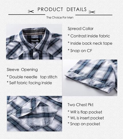 Men's Western Snap Casual Shirt Two Pocket Short Sleeve Shirt in Kuwait