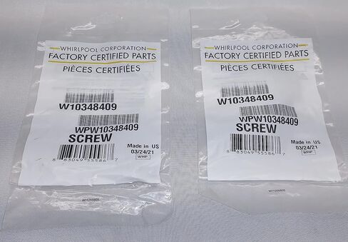 WPW10348409 Dishwasher Door Inner Panel Mount Screw - New - Set of Two (2) - Genuine OEM - AM 4-1-3 - EA220811 in Saudi Arabia