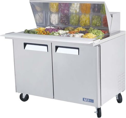 Turbo Air MST-48-18 Refrigerated Prep Table, 18 Pan, Two Door, 15 cu ft in Saudi Arabia