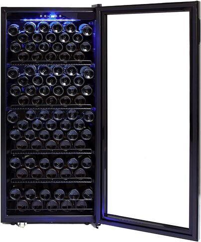 Whynter FWC-1201BB 124 Bottle Freestanding Cabinet Wine Refrigerators Free Standing, One Size, Black in Kuwait
