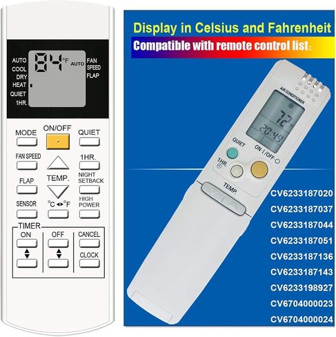 Replacement for Panasonic Air Conditioner Remote Control CSKE18NKU CSKE24NKU CSMKE7NKU CSMKE9NKU CSMKE12NKU CSMKE18NKU CSMKE24NKU CSKS12NB41 CSMKS9NB4U CSKS18NB4U WCSMKS12NB4U CSKE12NB41 CSKE30NKU in Saudi Arabia