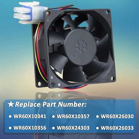WR60X26866 مروحة تبريد مروحة محرك متوافق مع جي إي يستبدل ثلاجة WR60X10341، WR60X10356، WR60X10357، WR60X24303، WR60X26030، WR60X26033 in Kuwait