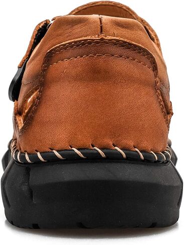 Honeystore Men's Closed-Toe Hollow Sandals Plus Size Leather Shoes Casual in Saudi Arabia