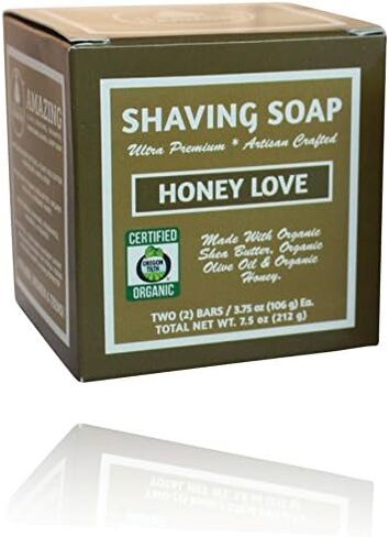 Organic Shaving Soap Lemon Fresh UnisexTwo 3.75 oz Bars5in1 (Shave Shampoo Cond. Body & Beard Soap) Certified Organic by Oregon TilthMade W/Softening Butters & Oils & Org. Lemon Essen. Oil in Saudi Arabia