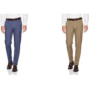 بنطال Van Heusen للرجال Traveller Slim Fit، Ash Navy/Taupe، 34W x 34L in Saudi Arabia