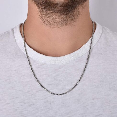 NYC Sterling Unisex Solid Italian 2.5mm Round Box Chain in Sterling Silver in Saudi Arabia