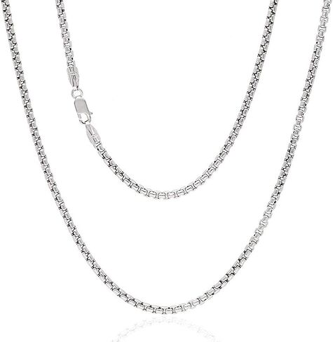 NYC Sterling Unisex Solid Italian 2.5mm Round Box Chain in Sterling Silver in Saudi Arabia