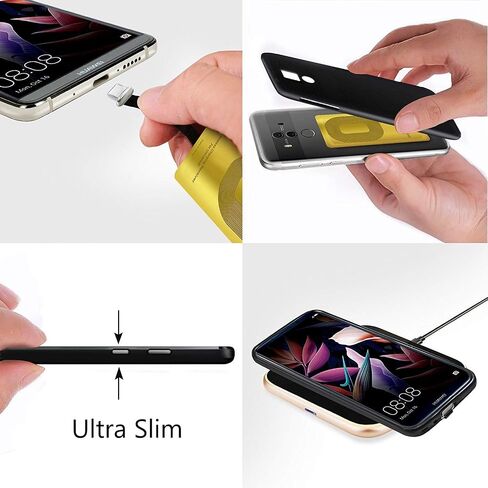 AmyZone Fast QI Receiver Type A for Samsung Galaxy J6-S5-A9-Note 4/LG V10-Stylo 2-3-Plus/Google Nexus 4-G4 Ultra-Thin 5w 1000mAh Wireless Charging Receiver Adapter Compatible All Wireless Chargers in Saudi Arabia