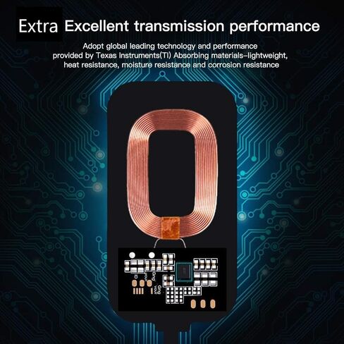 AmyZone Fast QI Receiver Type A for Samsung Galaxy J6-S5-A9-Note 4/LG V10-Stylo 2-3-Plus/Google Nexus 4-G4 Ultra-Thin 5w 1000mAh Wireless Charging Receiver Adapter Compatible All Wireless Chargers in Saudi Arabia