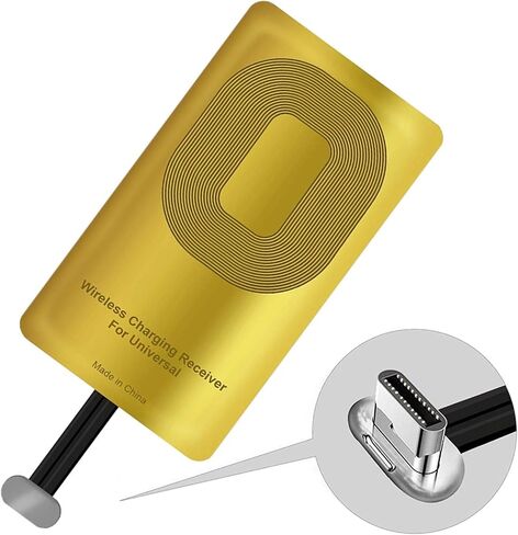 AmyZone Fast QI Receiver Type A for Samsung Galaxy J6-S5-A9-Note 4/LG V10-Stylo 2-3-Plus/Google Nexus 4-G4 Ultra-Thin 5w 1000mAh Wireless Charging Receiver Adapter Compatible All Wireless Chargers in Saudi Arabia
