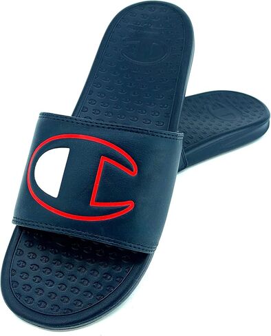 صندل Super Slide Solid C للرجال من Champion، أزرق داكن/أحمر، مقاس 10 in Kuwait