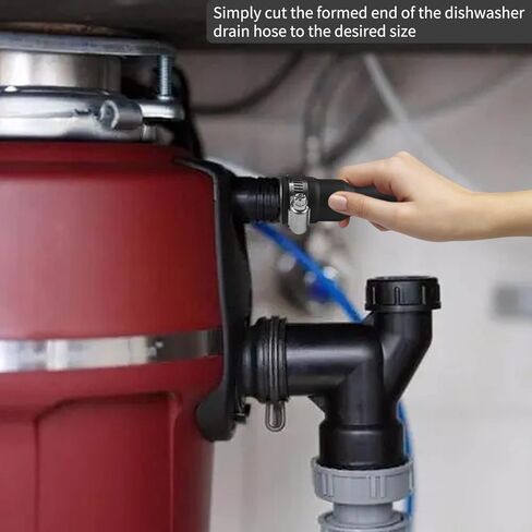 خرطوم تصريف غسالة الصحون - خرطوم تصريف عالمي للغسالات بطول 6.6 قدم - خرطوم تصريف مرن ومموج بديل لغسالة الصحون مع مشبك in Kuwait