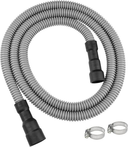 خرطوم تصريف غسالة الصحون - خرطوم تصريف عالمي للغسالات بطول 6.6 قدم - خرطوم تصريف مرن ومموج بديل لغسالة الصحون مع مشبك in Kuwait