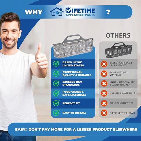UPGRADED Lifetime Appliance WD28X10128 Silverware Basket Compatible with General Electric (GE) Dishwasher in Saudi Arabia