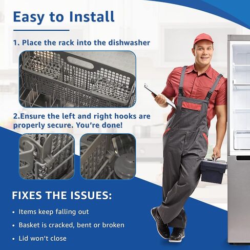 UPGRADED Lifetime Appliance W10190415 Silverware Basket Compatible with Whirlpool, Kenmore Dishwasher - WPW10190415 in Saudi Arabia