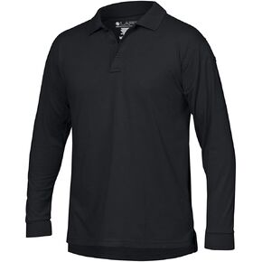 LA Police Gear Operator Tactical Men's Long Sleeve Polo Shirt, Antiwrinkle Polo Shirt for Men, Long Sleeve Men's Polo