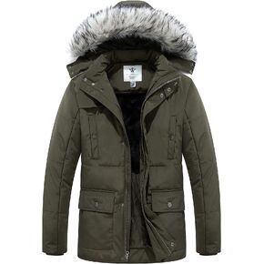 WenVen Men's Thicken Puffer Jacket Insulated Water-Resistant Warm Winter Coat with Hood