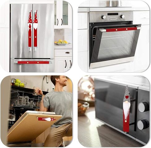 Dicollas Christmas Decorations Gnomes Refrigerator Handle Covers Set of 8Pcs, Christmas Kitchen Decor Appliance Handle Covers-Microwave Oven Dishwasher Fridge Door Handle Covers for Christmas Holiday in Saudi Arabia