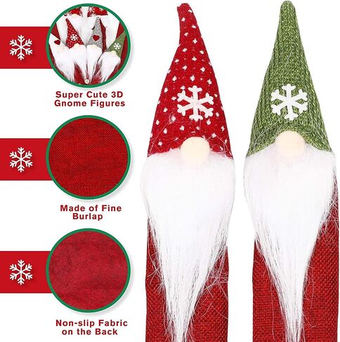 Dicollas Christmas Decorations Gnomes Refrigerator Handle Covers Set of 8Pcs, Christmas Kitchen Decor Appliance Handle Covers-Microwave Oven Dishwasher Fridge Door Handle Covers for Christmas Holiday in Saudi Arabia