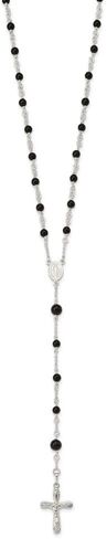 Ryan Jonathan Fine Jewelry Sterling Silver Black Onyx Rosary Necklace, 33" in Kuwait