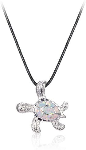 COLORFUL BLING 12pcs Artificial Bone Carving Sea Turtles Pendant Necklaces Set Medallion Symbol Adjustable Cotton Cord Yin Yang Hawaiian Surfer Lucky Amulet Jewelry for Women Men Unix in Saudi Arabia
