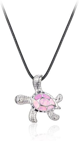 COLORFUL BLING 12pcs Artificial Bone Carving Sea Turtles Pendant Necklaces Set Medallion Symbol Adjustable Cotton Cord Yin Yang Hawaiian Surfer Lucky Amulet Jewelry for Women Men Unix in Saudi Arabia