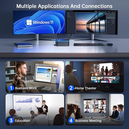 KAMRUI Mini PC Intel 1th Gen N5105 (تصل إلى 2.9 جيجاهرتز) مع ويندوز 11 برو، 8 جيجا DDR4 256 جيجا اس اس دي، يدعم ترقية اس دي، 4 كيه اتش دي، شاشة مزدوجة، 2.4/5G واي فاي، جيجابت إيثرنت، BT4.2 in Kuwait