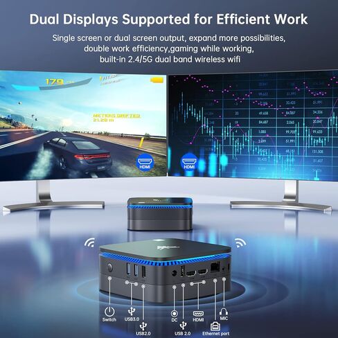 KAMRUI Mini PC Intel 1th Gen N5105 (تصل إلى 2.9 جيجاهرتز) مع ويندوز 11 برو، 8 جيجا DDR4 256 جيجا اس اس دي، يدعم ترقية اس دي، 4 كيه اتش دي، شاشة مزدوجة، 2.4/5G واي فاي، جيجابت إيثرنت، BT4.2 in Kuwait