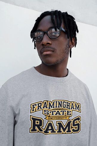 CreateMyTee | Framingham State University Stacked Crewneck Sweatshirt in Saudi Arabia
