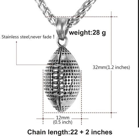 U7 Men Soccer/Football/Baseball Chain Stainless Steel 18K Gold Plated Cool Sport Pendant Running Shoe Necklaces, Baseball Cross Necklaces with 22+2" Chain Gift for Husband or Son in Saudi Arabia