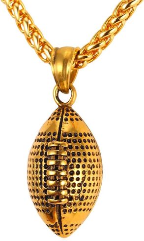 U7 Men Soccer/Football/Baseball Chain Stainless Steel 18K Gold Plated Cool Sport Pendant Running Shoe Necklaces, Baseball Cross Necklaces with 22+2" Chain Gift for Husband or Son in Saudi Arabia