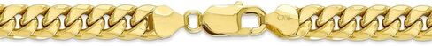 Solid 10k Yellow Gold Big Heavy 7.3 mm Miami Cuban Chain Necklace - with Secure Lobster Lock Clasp in Saudi Arabia