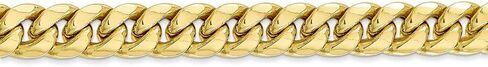 Solid 10k Yellow Gold Big Heavy 7.3 mm Miami Cuban Chain Necklace - with Secure Lobster Lock Clasp in Saudi Arabia