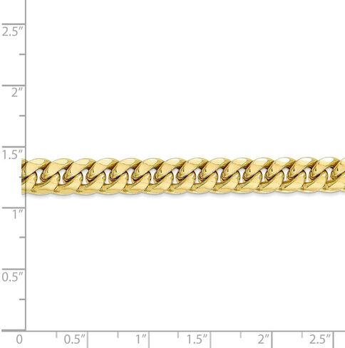 Solid 10k Yellow Gold Big Heavy 7.3 mm Miami Cuban Chain Necklace - with Secure Lobster Lock Clasp in Saudi Arabia
