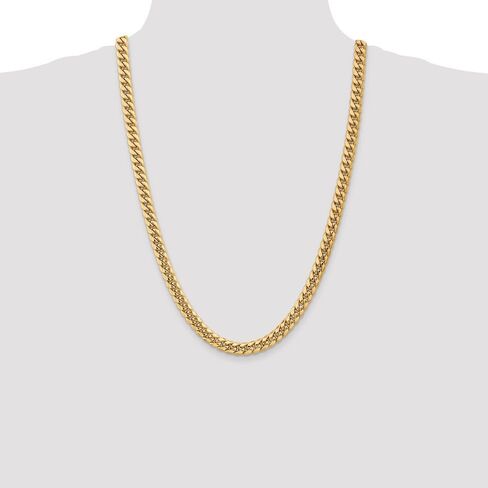 Solid 10k Yellow Gold Big Heavy 7.3 mm Miami Cuban Chain Necklace - with Secure Lobster Lock Clasp in Saudi Arabia