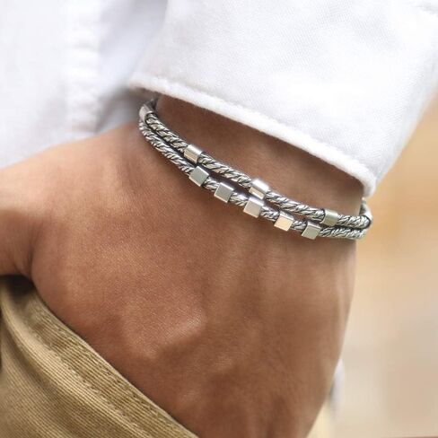 Rimini Style - سوار رجالي من الفضة الإسترليني الإيطالية عيار 925 - مقاسات من 7 إلى 10 بوصات in Kuwait