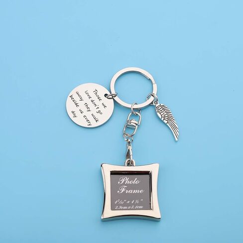 POTIY Sympathy Gift Memorial Keychain with Photo Frame Those We Love Don't Go Away Remembrance Gift for Loss of a Loved One in Saudi Arabia