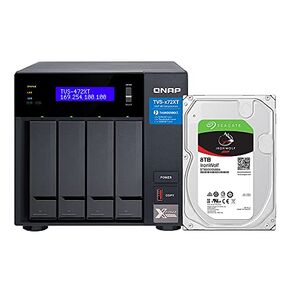 QNAP 4 Bay Thunderbolt NAS with 24TB Storage Capacity, Preconfigured RAID 5 Seagate IronWolf Drives Bundle (TVS-472XT-i3-4G-48R-US) in Kuwait