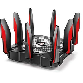 راوتر العاب واي فاي تراي باند ايه سي5400 من تي بي لينك (ارتشر C5400X) لاسلكي تقنية ام يو-ميمو، وحدة معالجة مركزية رباعية النواة 64 بت 1.8 جيجاهرتز، اولوية اولى للعب، تجميع الارتباط، تخزين 16 جيجا in Kuwait