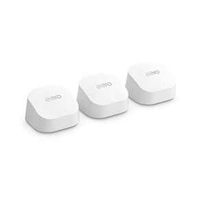 Amazon eero 6+ mesh wifi system - Supports internet plans up to a Gigabit, Coverage up to 4,500 sq. ft., Connect 75+ devices, 3-pack in Saudi Arabia